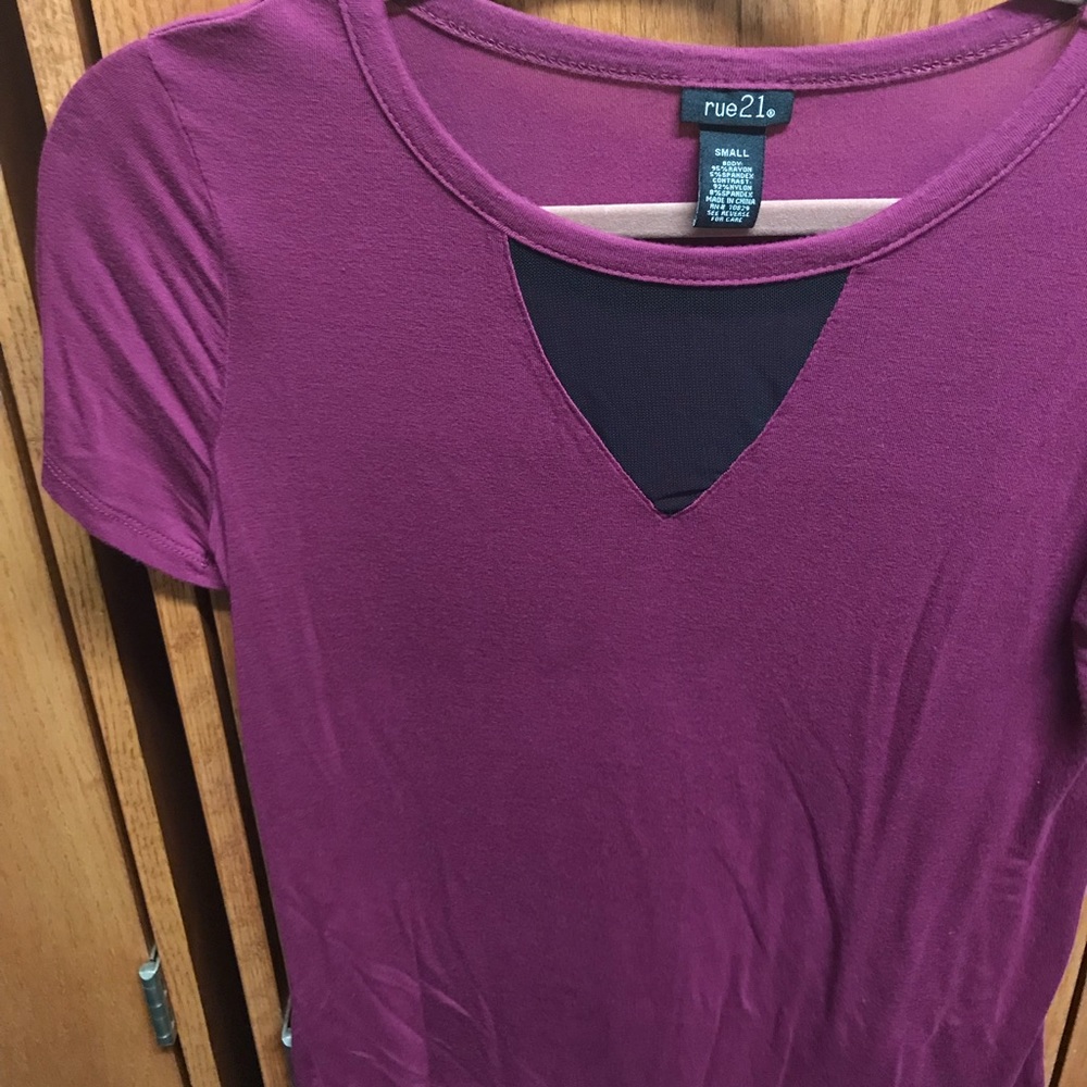 Purple Tee with Mesh Front
